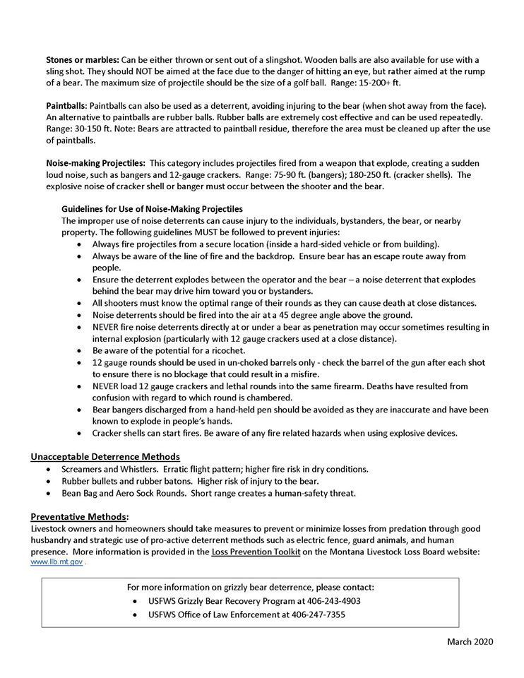 USFWS bear hazing guidelines pg 2